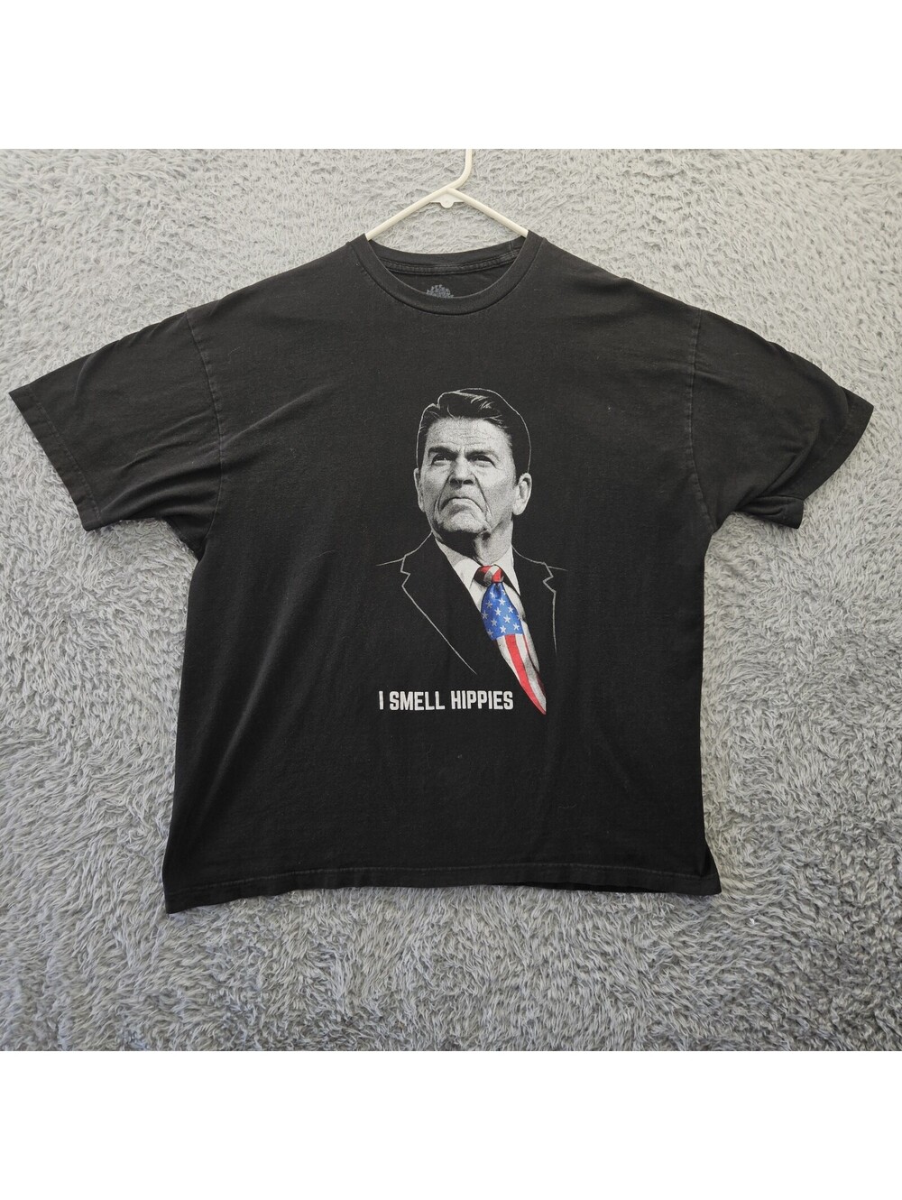 Ronald Reagan Funny T Shirt I Smell Hippies Political Republican 2XL